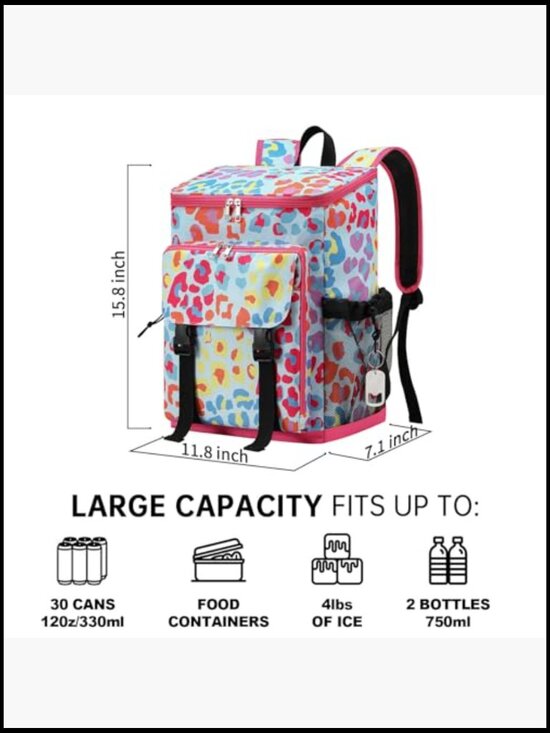Insulated Leak Proof Backpack Cooler Lightweight Durable Outdoor Camping Beach